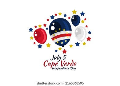 July 5, Cape verde Independence day vector illustration. Suitable for greeting card, poster and banner