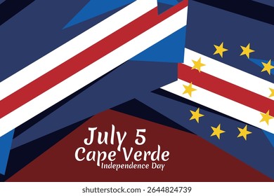 July 5, Cape verde Independence day vector illustration. Suitable for greeting card, poster and banner
