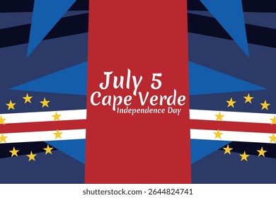 July 5, Cape verde Independence day vector illustration. Suitable for greeting card, poster and banner