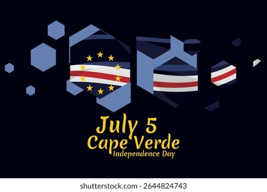 July 5, Cape verde Independence day vector illustration. Suitable for greeting card, poster and banner