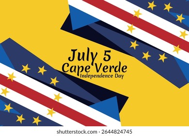 July 5, Cape verde Independence day vector illustration. Suitable for greeting card, poster and banner