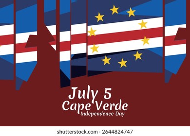 July 5, Cape verde Independence day vector illustration. Suitable for greeting card, poster and banner