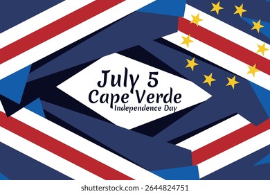 July 5, Cape verde Independence day vector illustration. Suitable for greeting card, poster and banner
