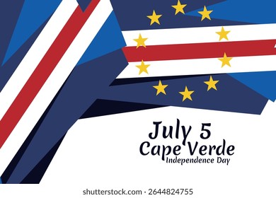 July 5, Cape verde Independence day vector illustration. Suitable for greeting card, poster and banner