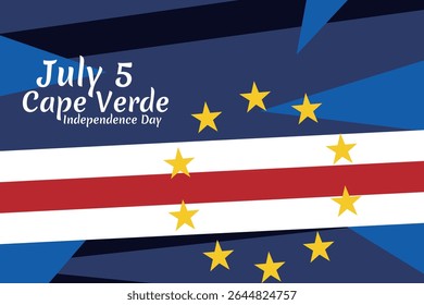 July 5, Cape verde Independence day vector illustration. Suitable for greeting card, poster and banner