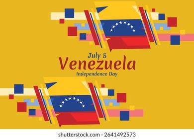July 5, Independence day. Independence day of Venezuela vector illustration. Suitable for greeting card, poster and banner.