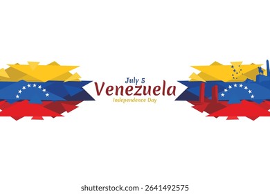 July 5, Independence day. Independence day of Venezuela vector illustration. Suitable for greeting card, poster and banner.