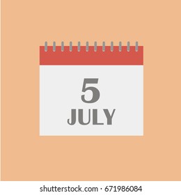 July 5.Calendar icon.