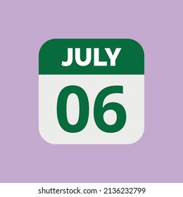Icono de fecha del calendario 6 de julio