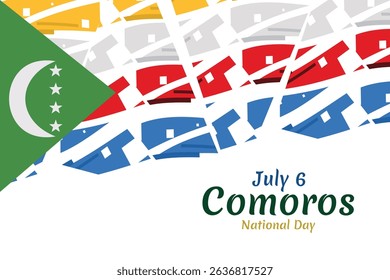 July 6, National Day of Comoros vector illustration. Suitable for greeting card, poster and banner.