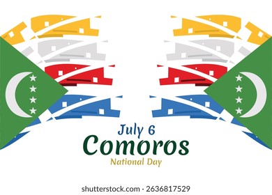 July 6, National Day of Comoros vector illustration. Suitable for greeting card, poster and banner.