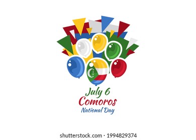 July 6,National Day of Comoros vector illustration. Suitable for greeting card, poster and banner.