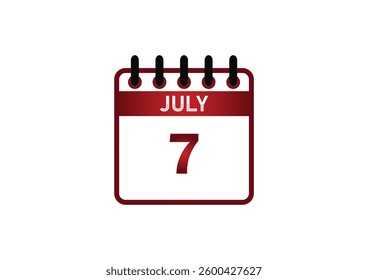 July 7 Calendar Icon – Holidays, Events and Important Dates