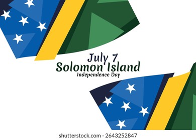 July 7, Independence Day of Solomon Island vector illustration. Suitable for greeting card, poster and banner.