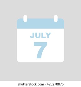 JULY 7,calendar icon.