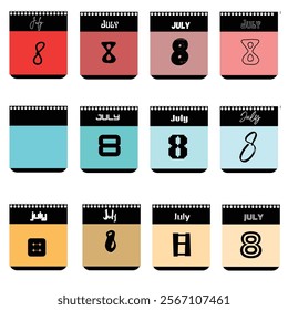 July 8th Calendar Designs: Creative Number Eight Variations