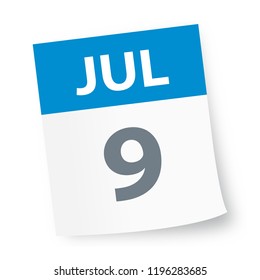 July 9 - Calendar Icon - Vector Illustration