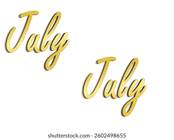 JULY black brush calligraphy banner with swashes