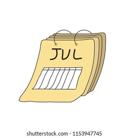july calendar cartoon