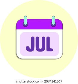 july calendar icon candy colors