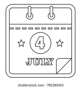 July calendar icon. Outline illustration of july calendar vector icon for web