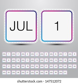 July Calendar icon simple design