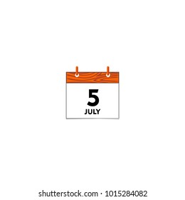 july calendar icon vector