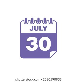 July Calendar Icon Vector Template