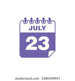 July Calendar Icon Vector Template