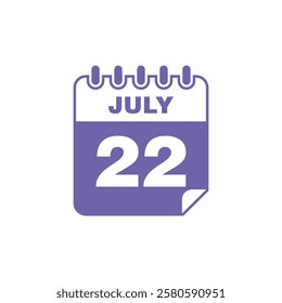 July Calendar Icon Vector Template
