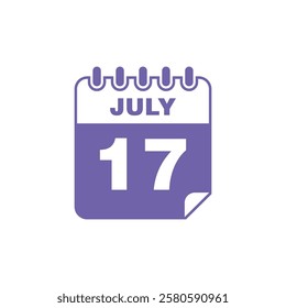 July Calendar Icon Vector Template