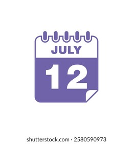 July Calendar Icon Vector Template