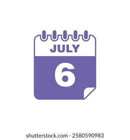 July Calendar Icon Vector Template