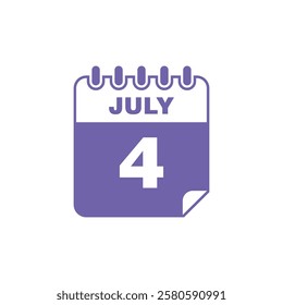 July Calendar Icon Vector Template