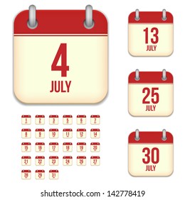 July calendar icons