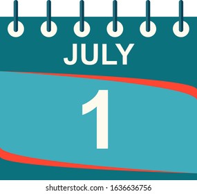 July calendar per day / vector/ 1 July