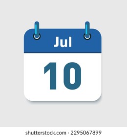July calendar symbol vector icon.Time management. Holidays icon. Deadline icon. UI elements. Planning.