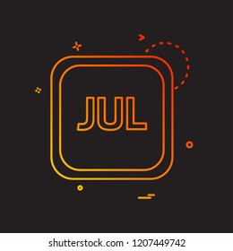July Calender icon design vector