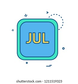 July Calender icon design vector