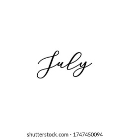 July Calligraphy Card Banner Poster Graphic Stock Vector (Royalty Free ...