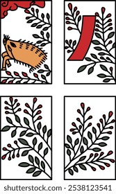 July color simple hanafuda icon set