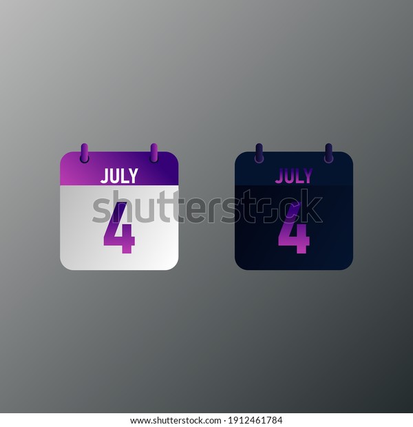 July daily calendar icon in flat
design style. Vector illustration in light and dark design.
