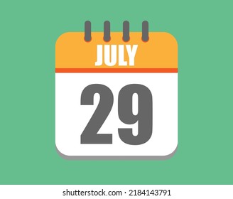 July Day 29 Calendar Icon July Stock Vector (Royalty Free) 2184143791
