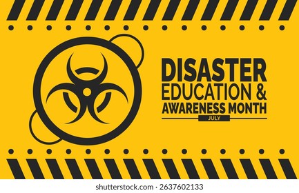 July is Disaster Education and Awareness Month. Emergency Preparedness Background for Banners, Cards, and Social Media Posts