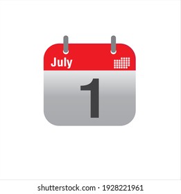 Diseño de icono de calendario vacío en julio 