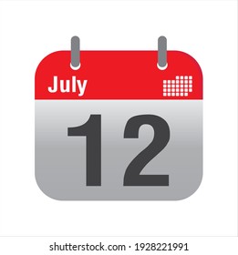 Diseño de icono de calendario vacío en julio 