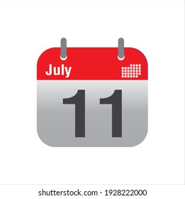 Diseño de icono de calendario vacío en julio 