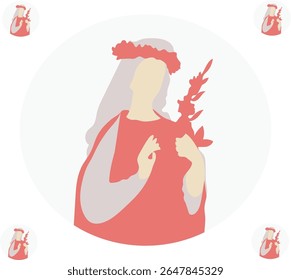 julho é dia de festa Itália Festa de Santa Rosália Ilustração vetor.
Bom para banner, cartaz, cartão de mensagem, cartão de festa, convite, modelo, publicidade, campanha e mídia social. 

