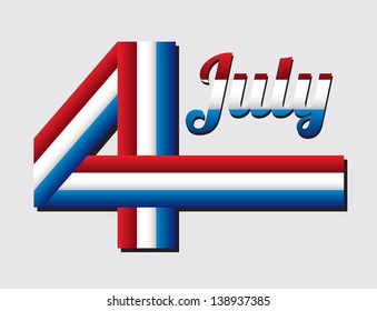 July four over gray background vector illustration