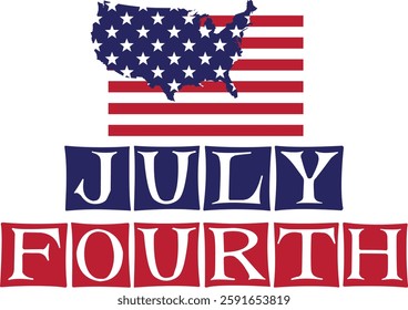 July Fourth American Flag Design